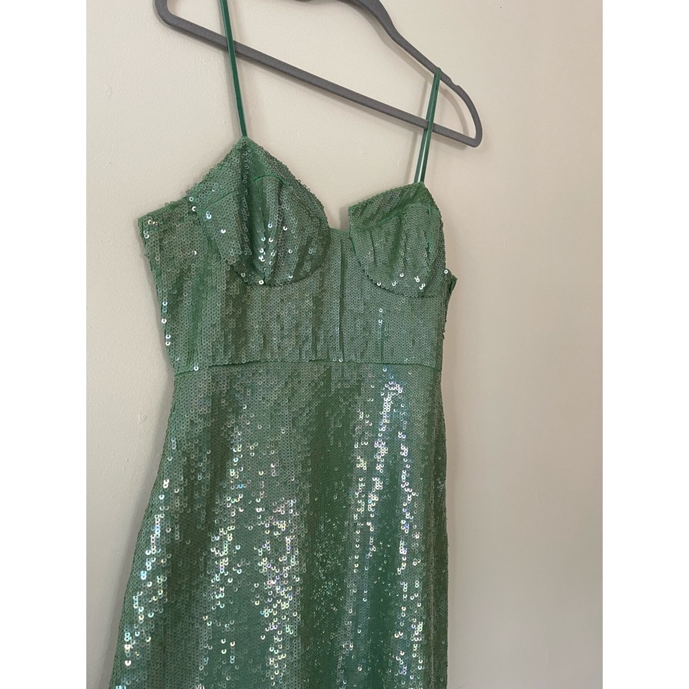Anthropologie Green Sequin Midi Dress - Picture 5 of 10